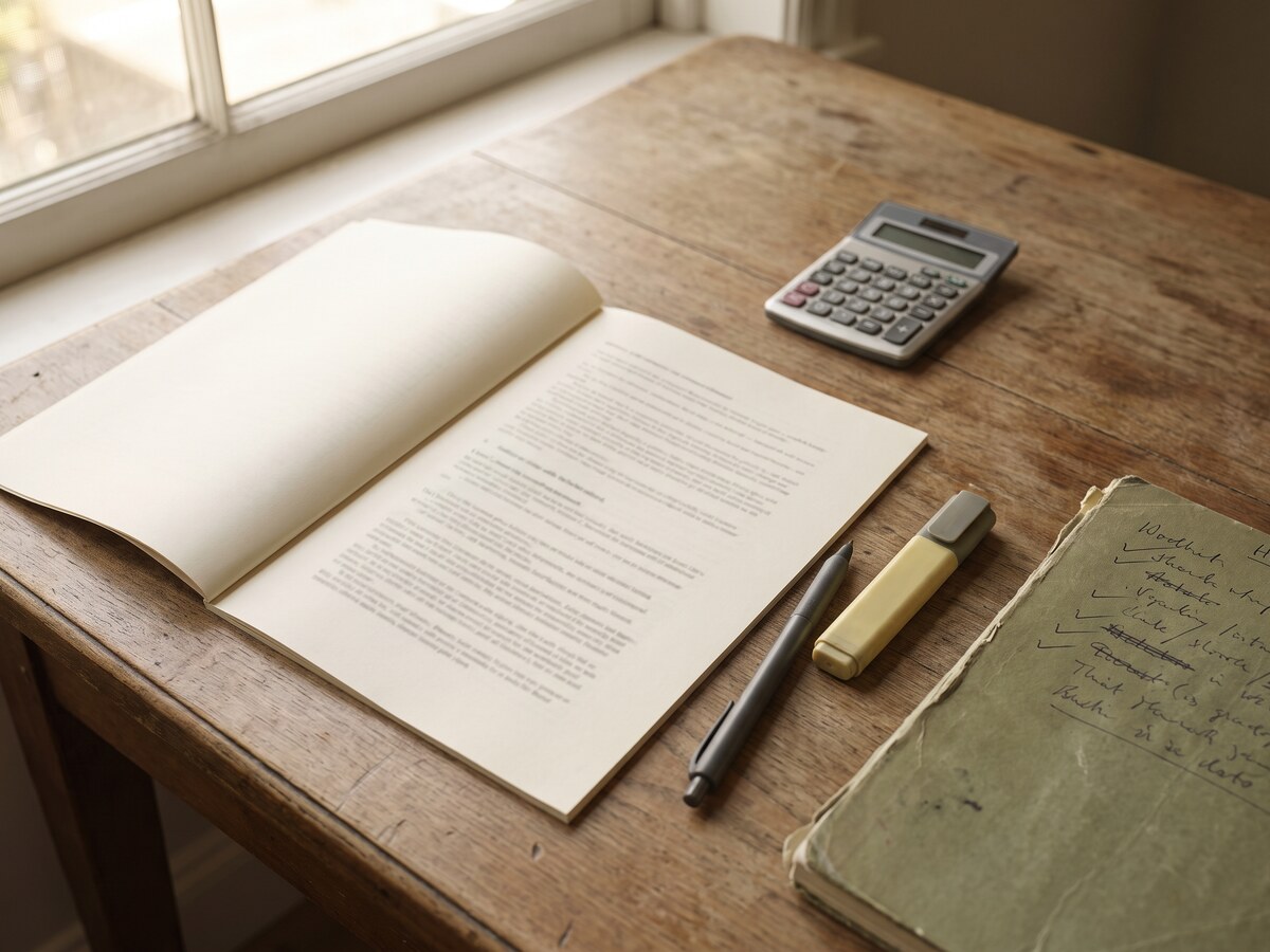 bonus terms checklist on a desk